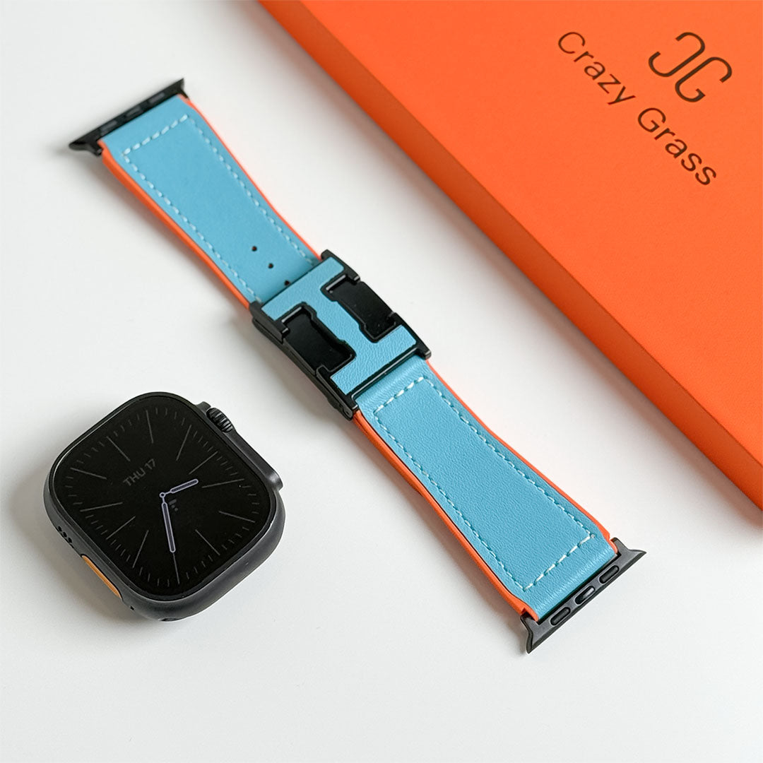 Bracelet de vacances en cuir grainé pour Apple Watch