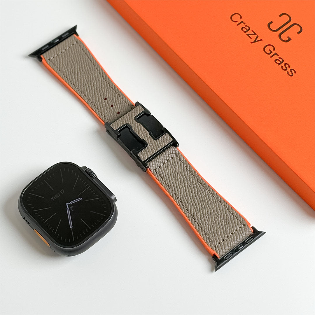 Bracelet de vacances en cuir grainé pour Apple Watch