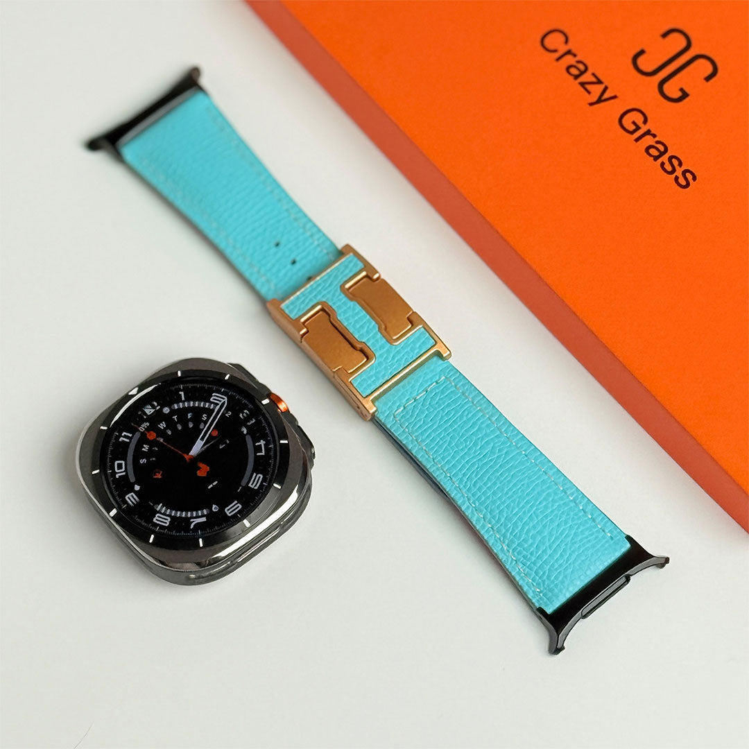 Bracelet de vacances en cuir grainé pour Samsung Galaxy Watch Ultra