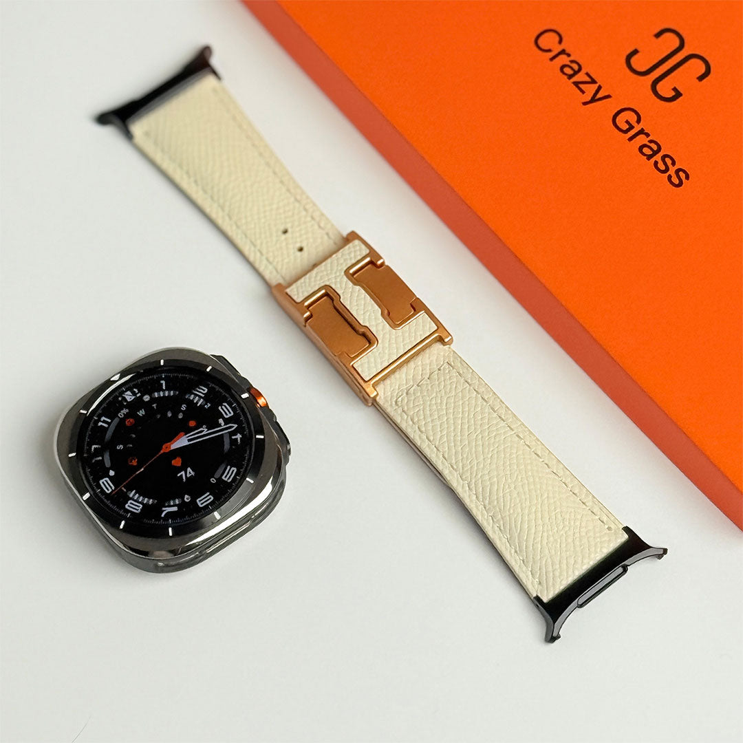Bracelet de vacances en cuir grainé pour Samsung Galaxy Watch Ultra