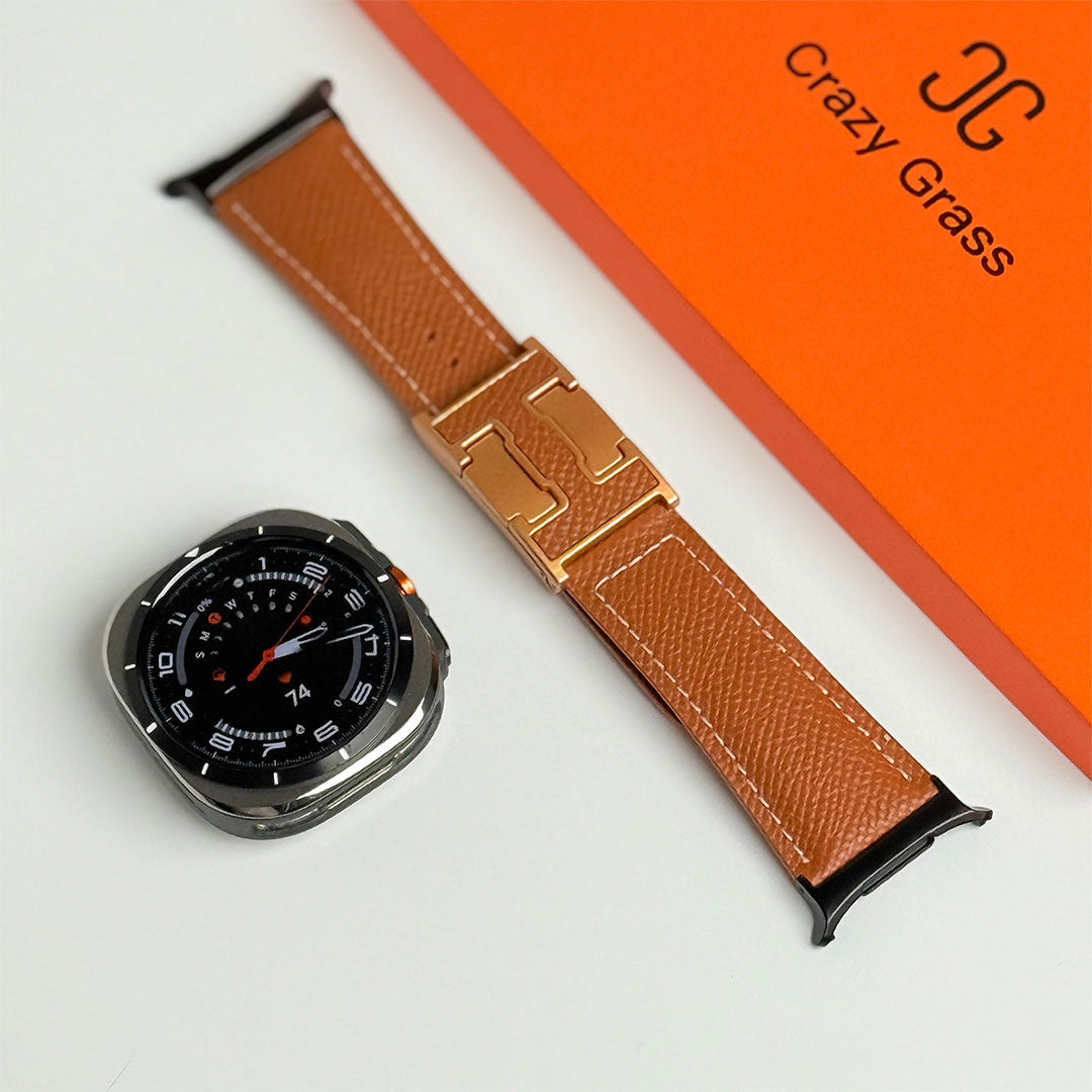 Bracelet de vacances en cuir grainé pour Samsung Galaxy Watch Ultra