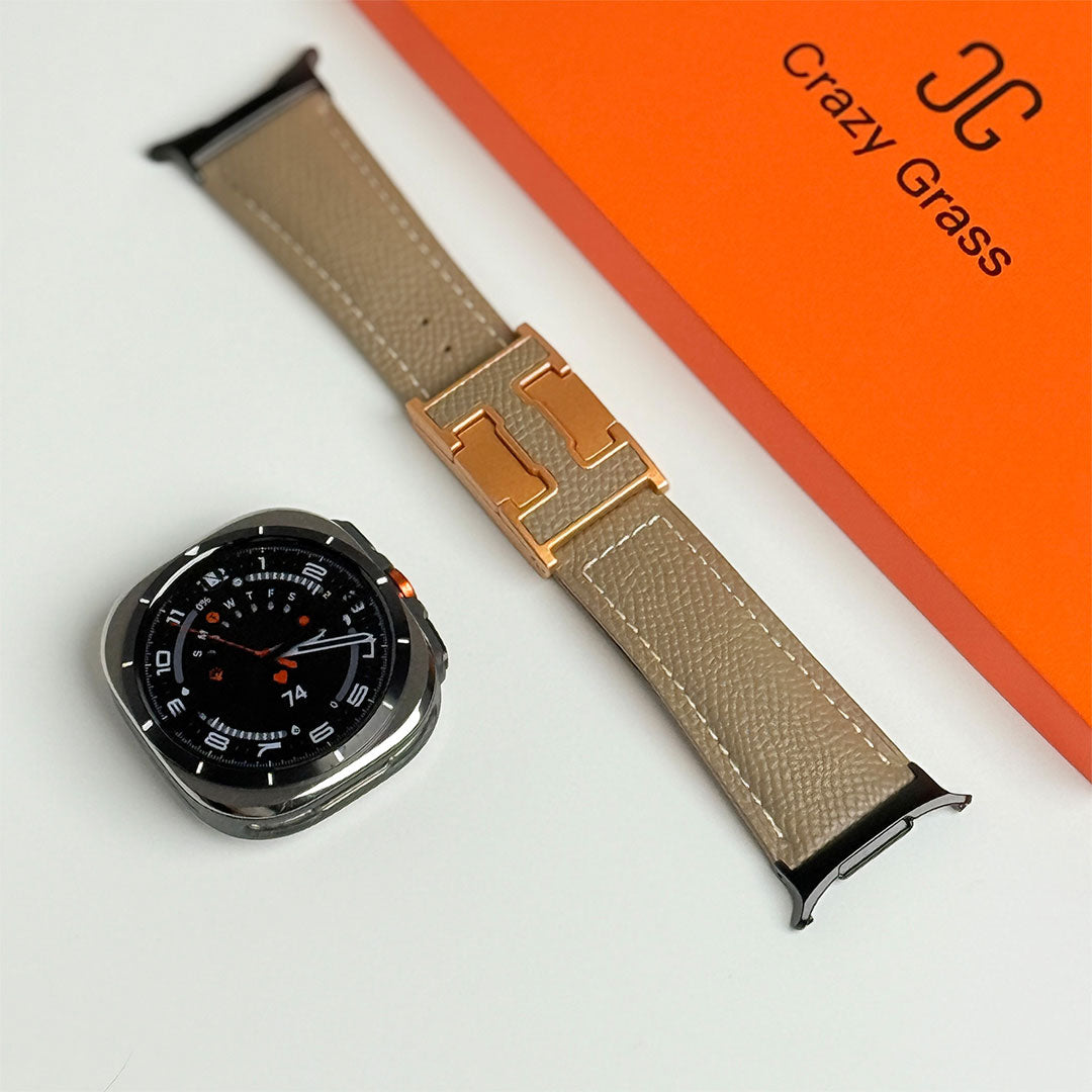 Bracelet de vacances en cuir grainé pour Samsung Galaxy Watch Ultra