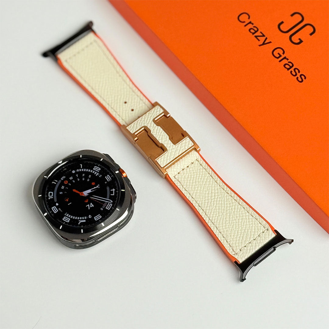 Bracelet de vacances en cuir grainé pour Samsung Galaxy Watch Ultra