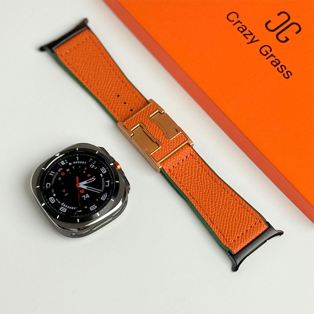 Bracelet de vacances en cuir grainé pour Samsung Galaxy Watch Ultra