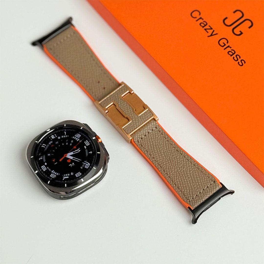 Bracelet de vacances en cuir grainé pour Samsung Galaxy Watch Ultra
