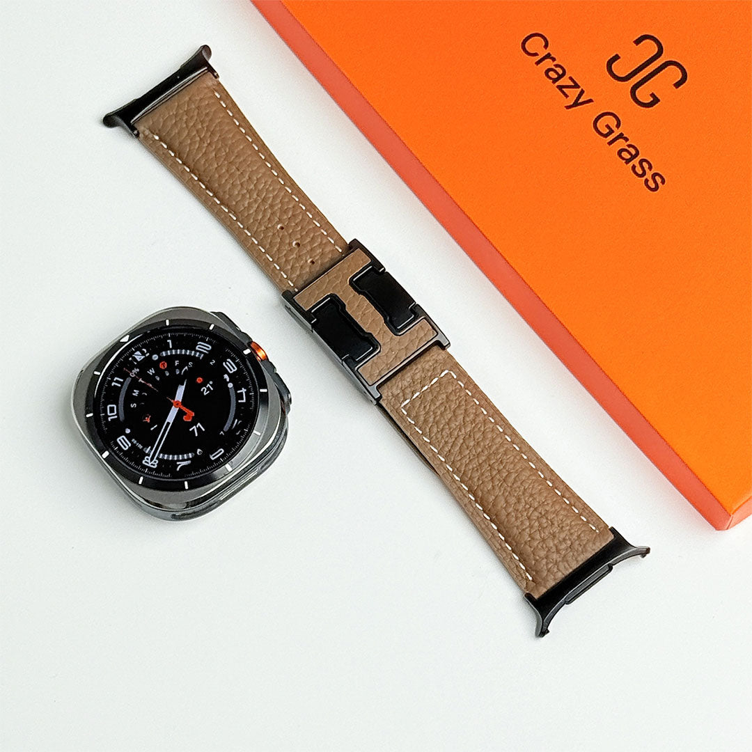 Bracelet de vacances en cuir grainé pour Samsung Galaxy Watch Ultra