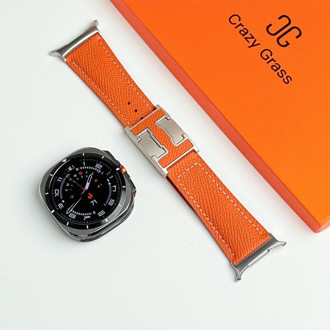 Bracelet de vacances en cuir grainé pour Samsung Galaxy Watch Ultra