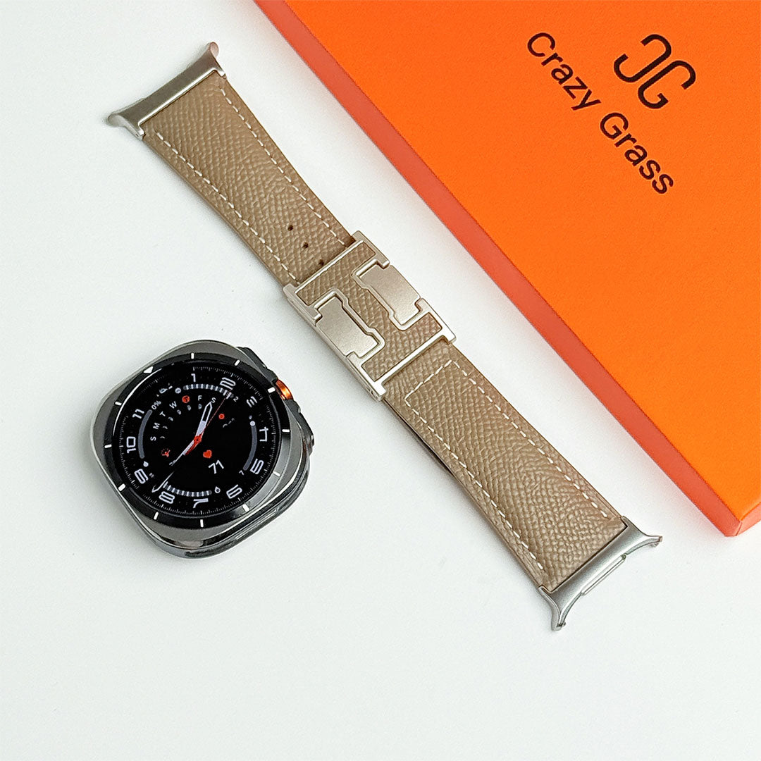 Bracelet de vacances en cuir grainé pour Samsung Galaxy Watch Ultra