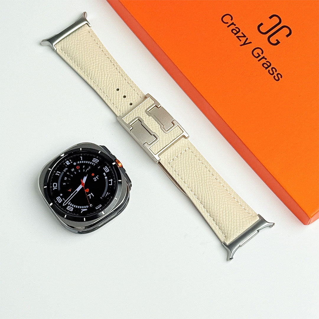 Bracelet de vacances en cuir grainé pour Samsung Galaxy Watch Ultra