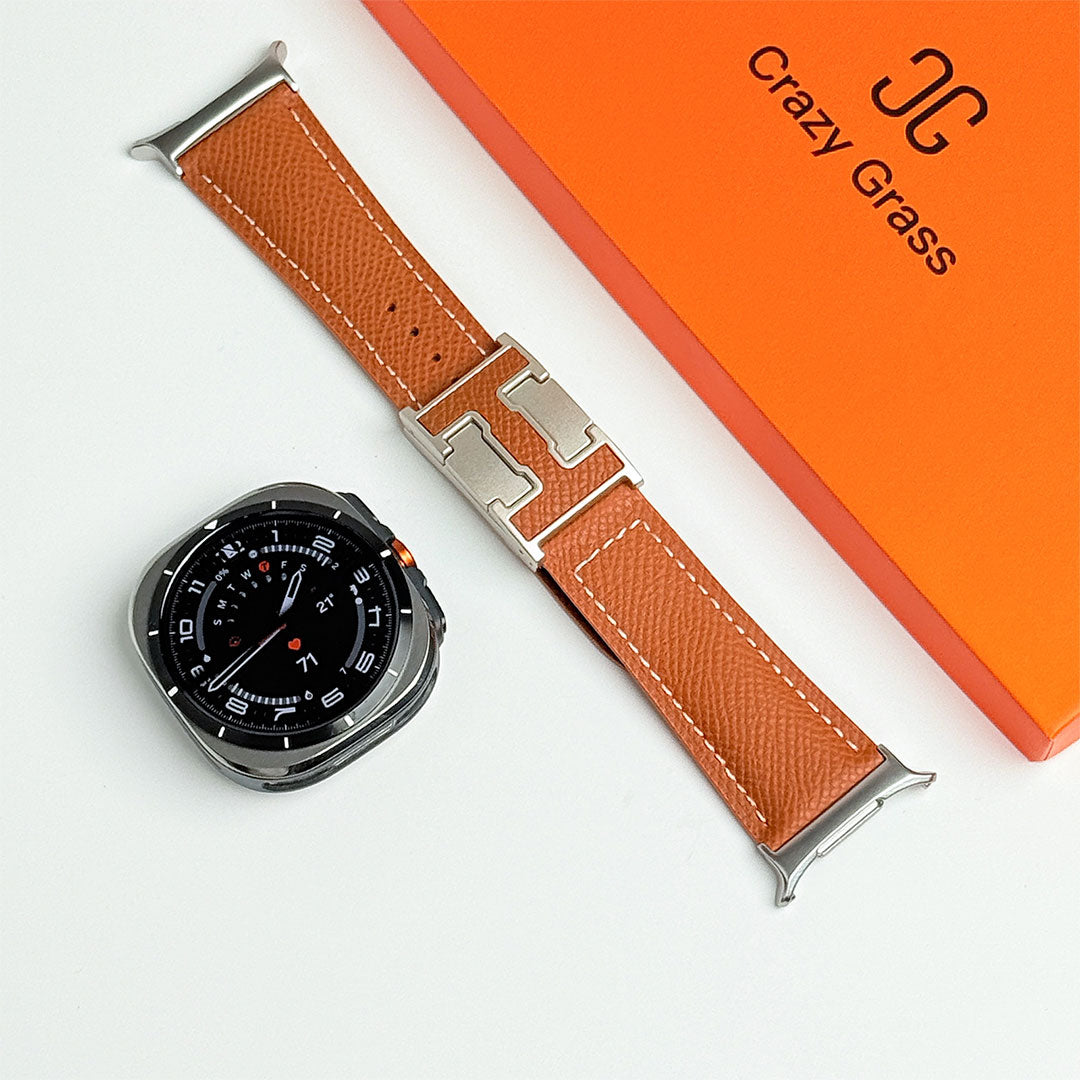 Bracelet de vacances en cuir grainé pour Samsung Galaxy Watch Ultra