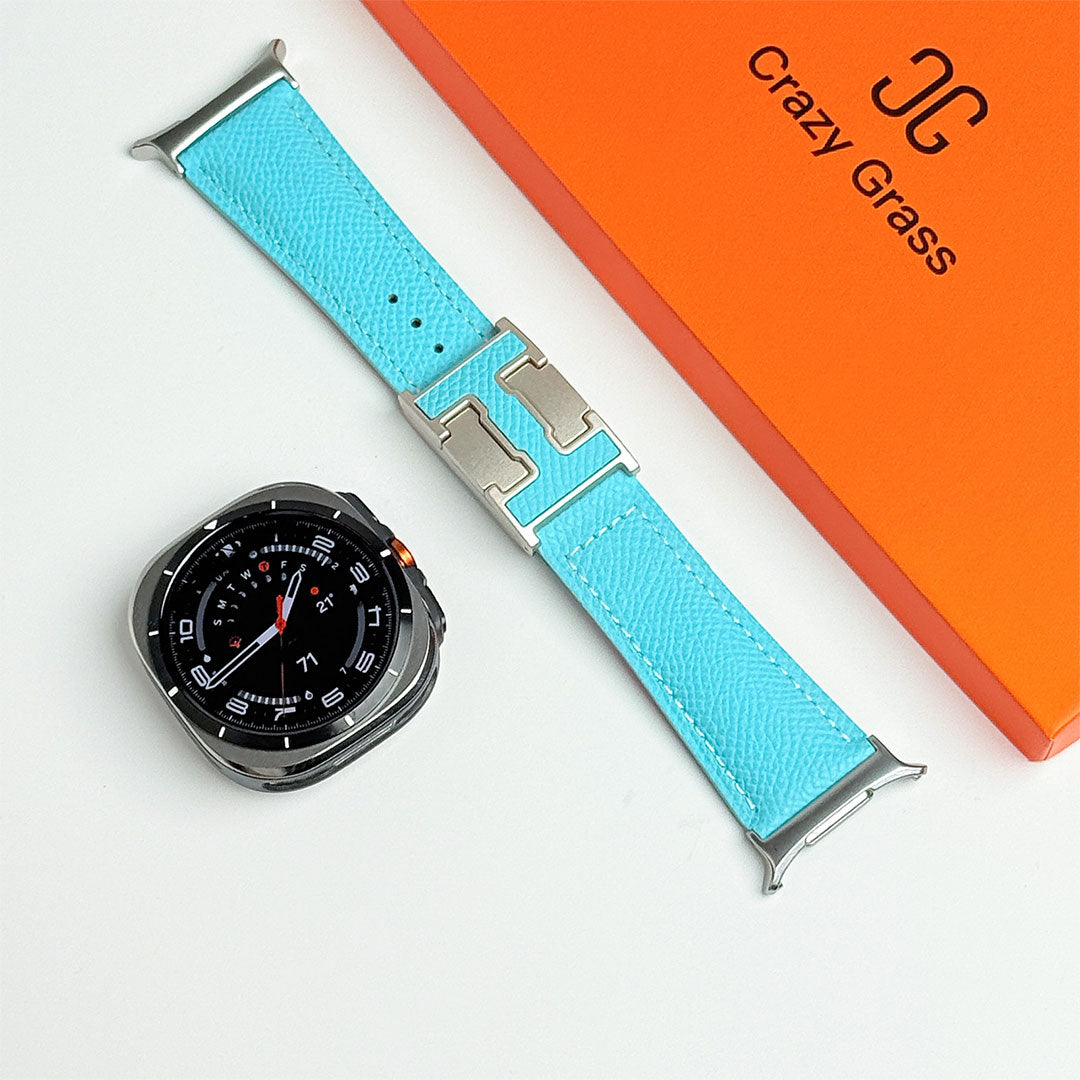 Bracelet de vacances en cuir grainé pour Samsung Galaxy Watch Ultra
