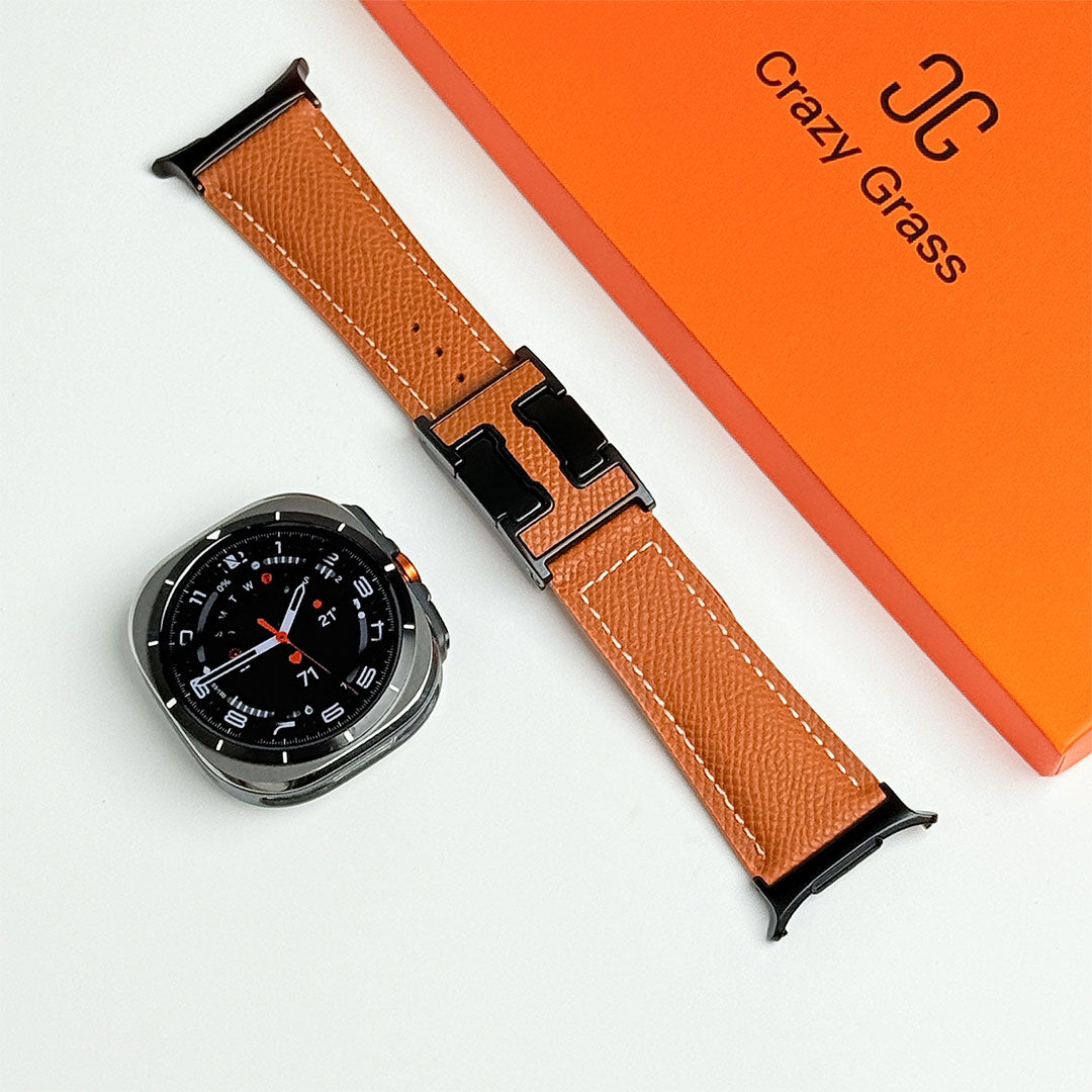 Bracelet de vacances en cuir grainé pour Samsung Galaxy Watch Ultra