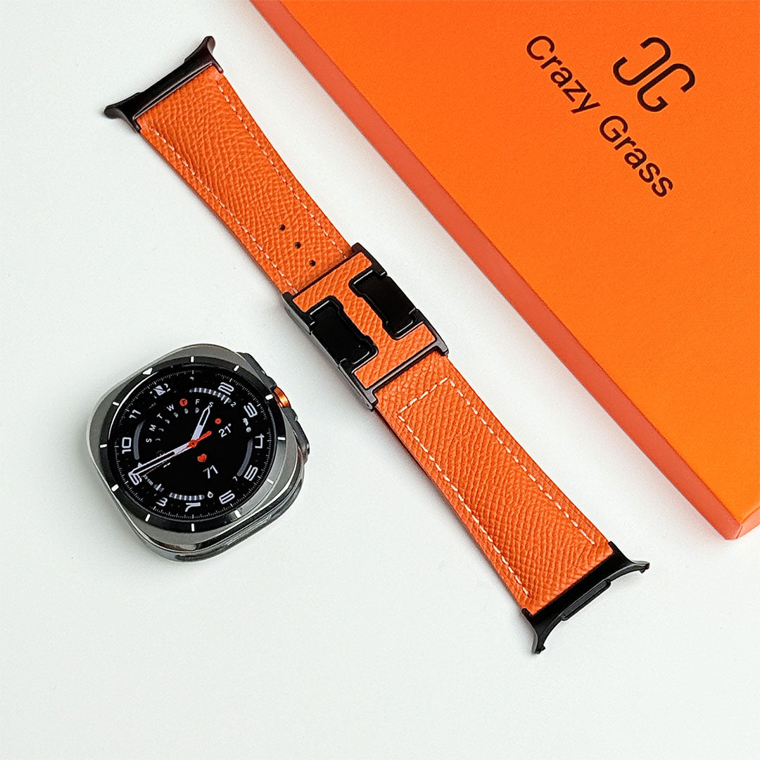 Bracelet de vacances en cuir grainé pour Samsung Galaxy Watch Ultra