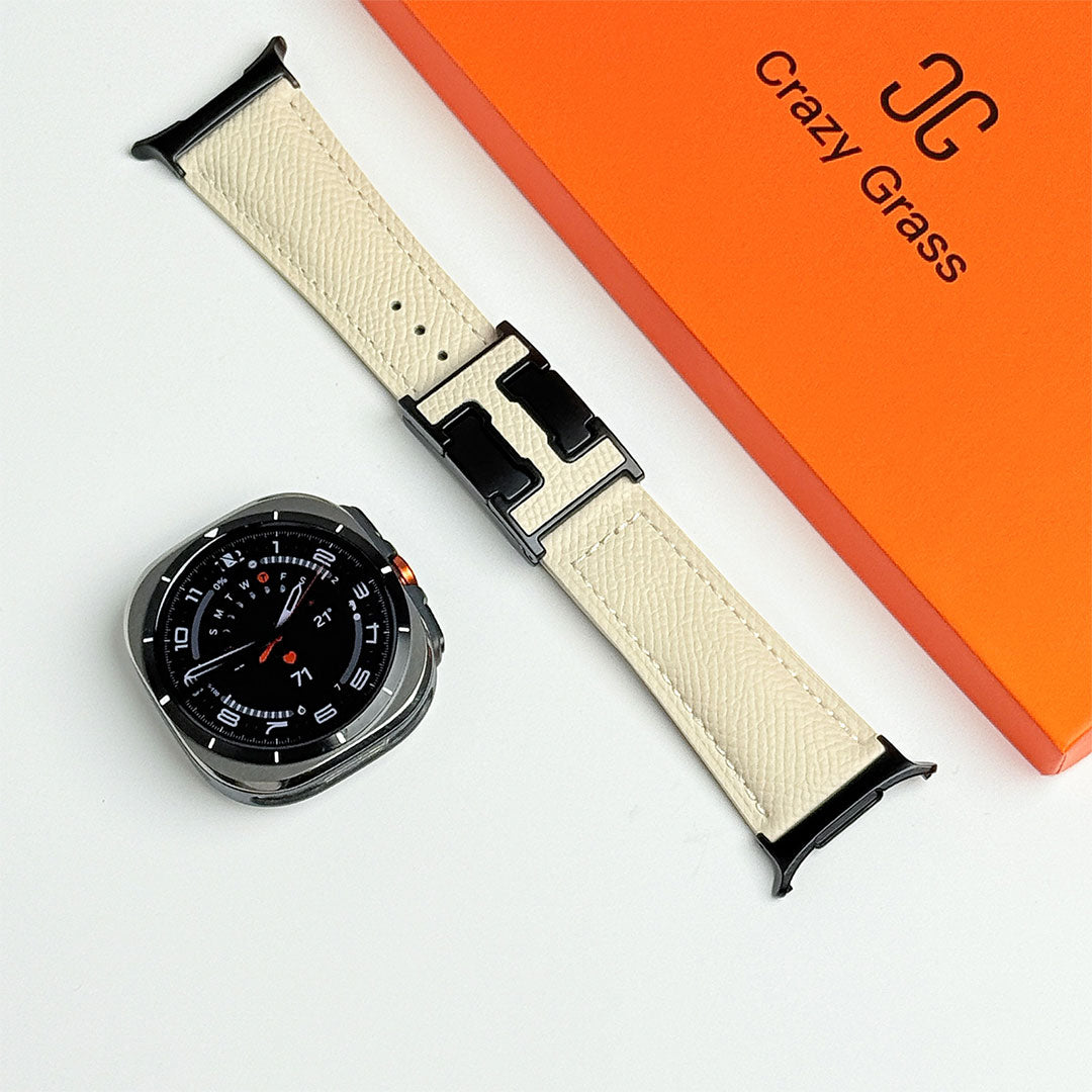Bracelet de vacances en cuir grainé pour Samsung Galaxy Watch Ultra