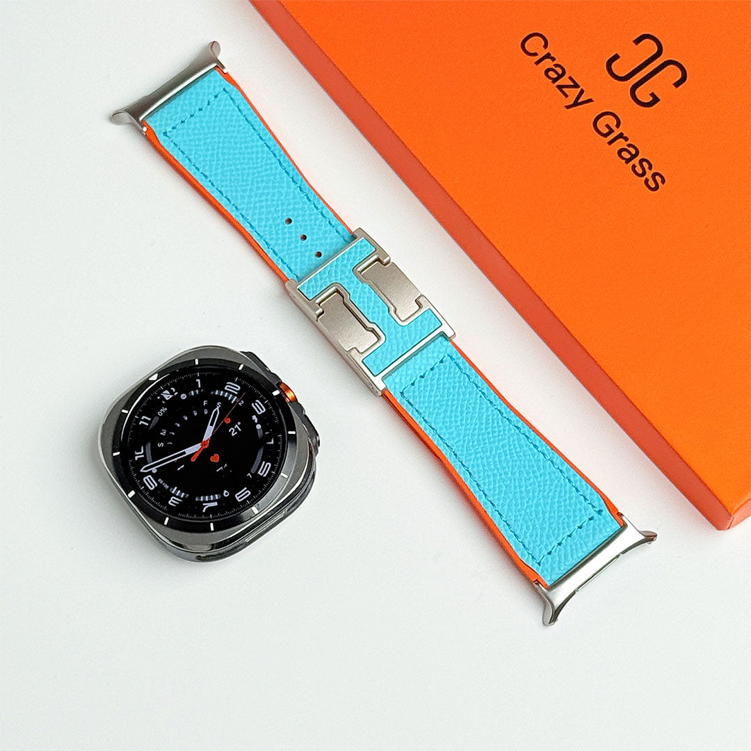Bracelet de vacances en cuir grainé pour Samsung Galaxy Watch Ultra