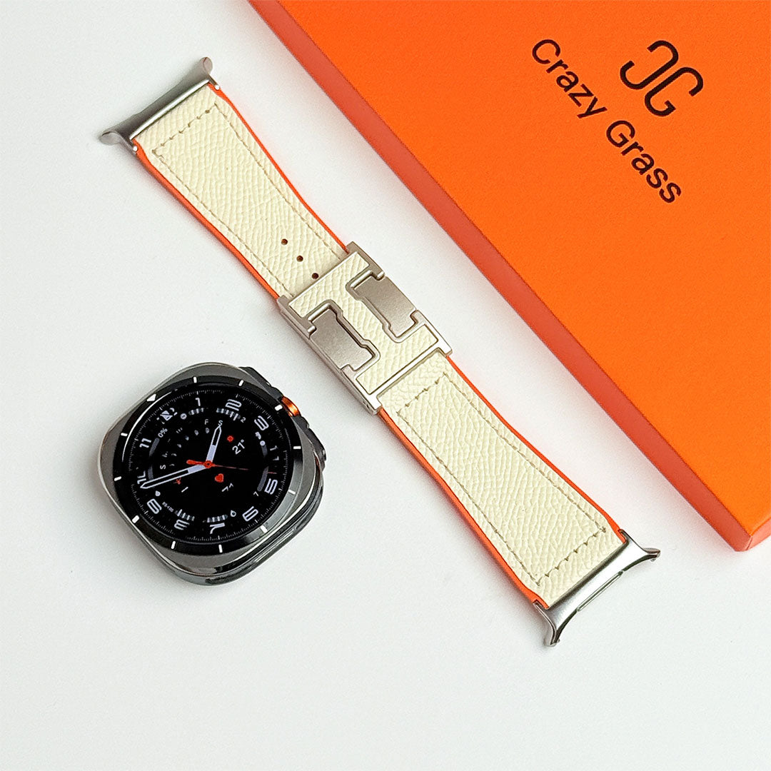 Bracelet de vacances en cuir grainé pour Samsung Galaxy Watch Ultra