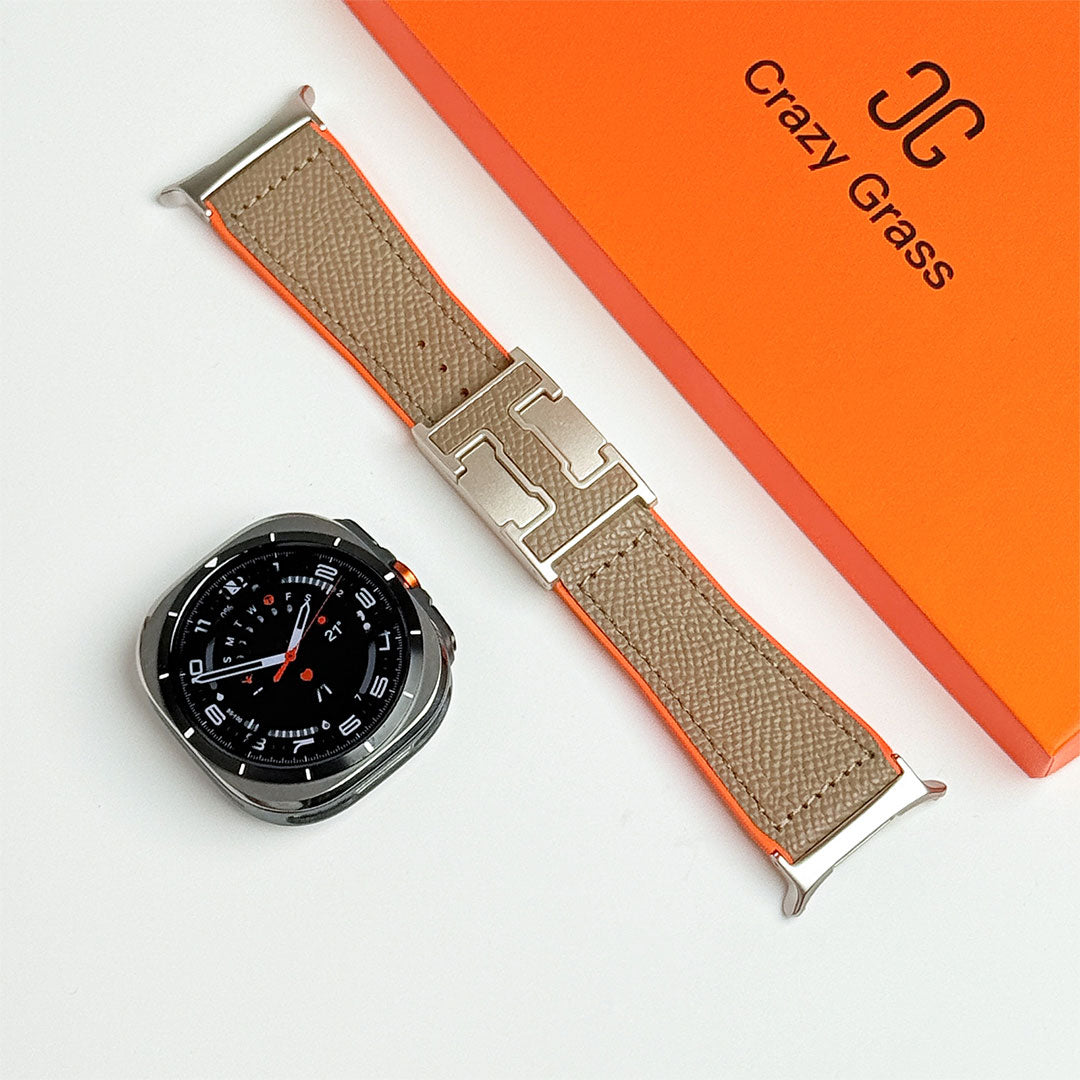 Bracelet de vacances en cuir grainé pour Samsung Galaxy Watch Ultra