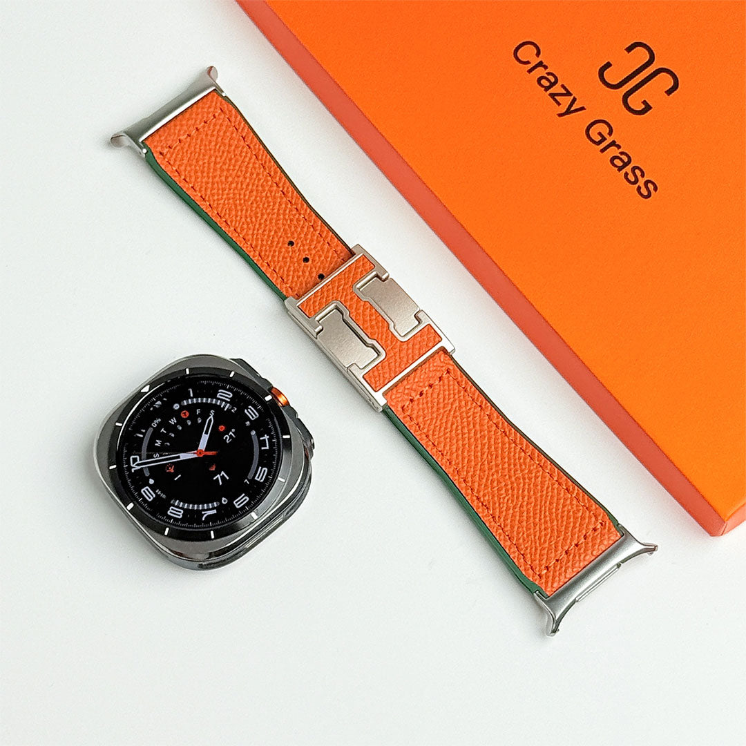 Bracelet de vacances en cuir grainé pour Samsung Galaxy Watch Ultra