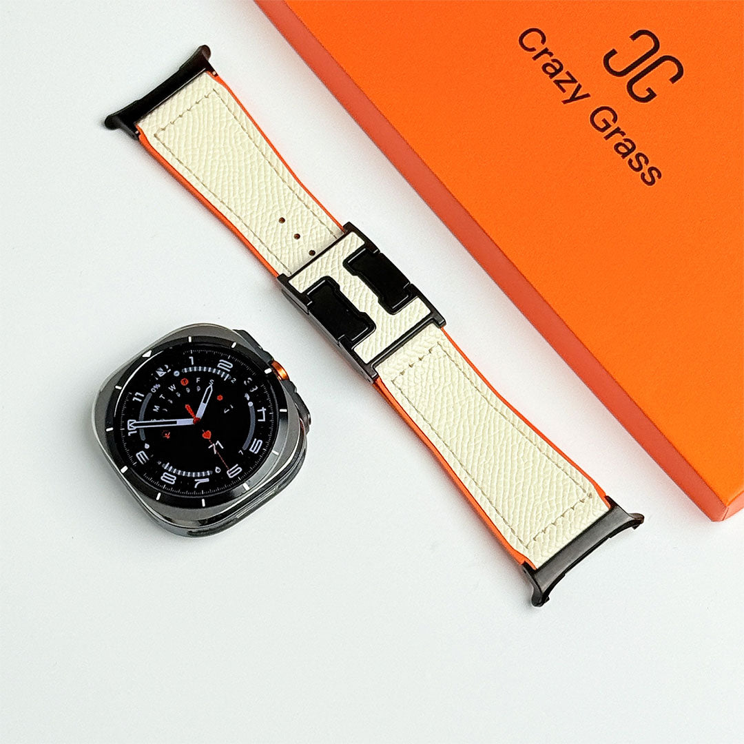 Bracelet de vacances en cuir grainé pour Samsung Galaxy Watch Ultra