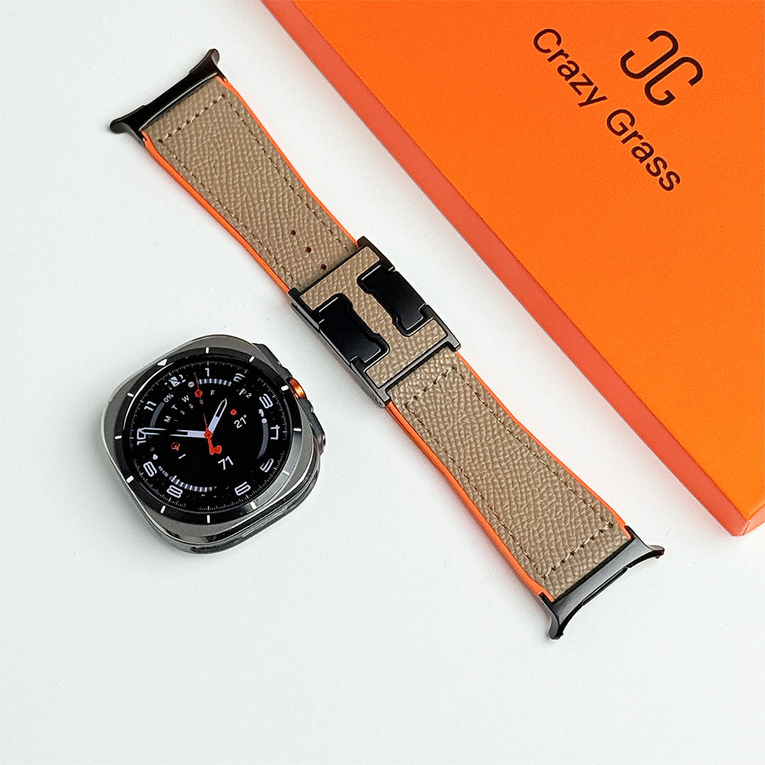 Bracelet de vacances en cuir grainé pour Samsung Galaxy Watch Ultra