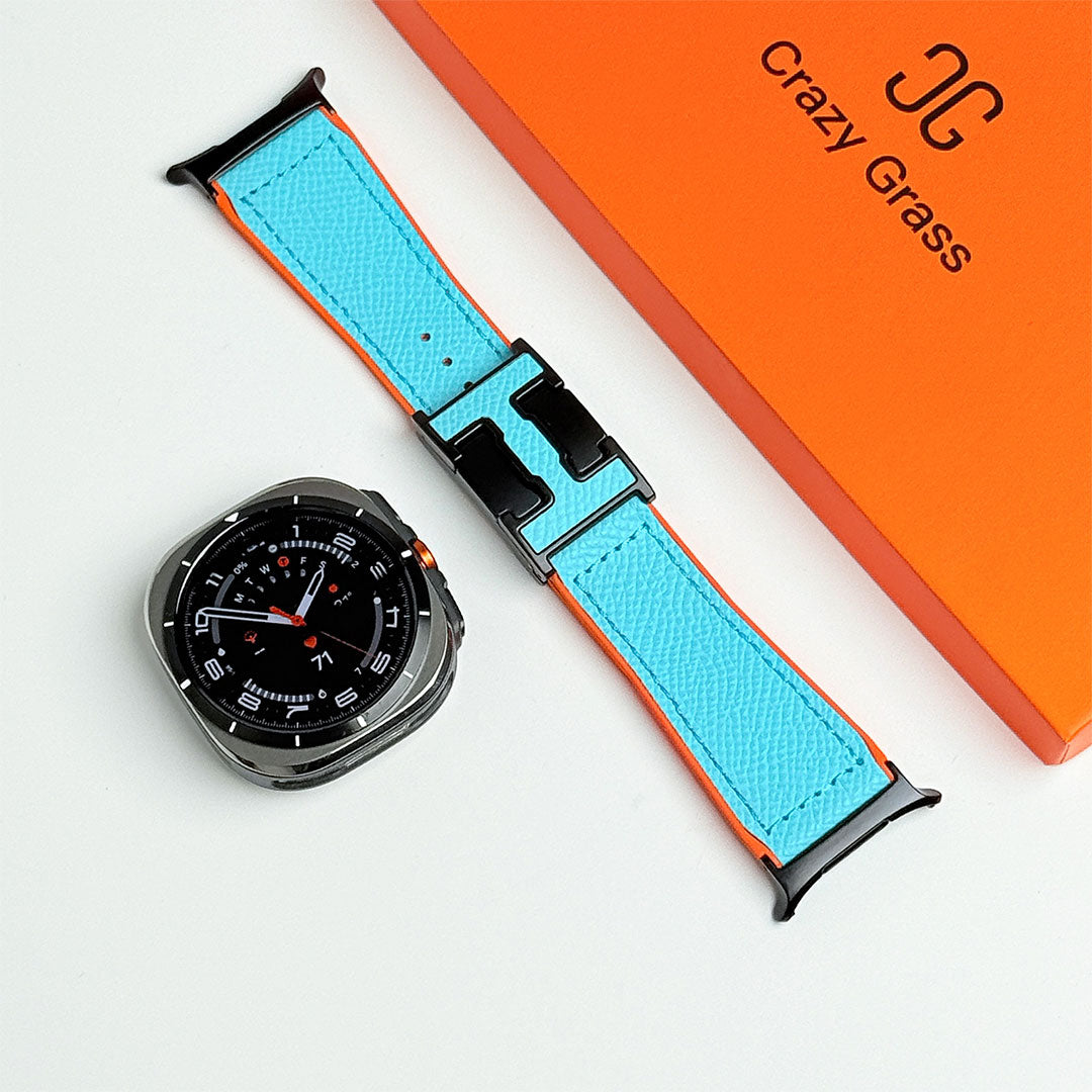 Bracelet de vacances en cuir grainé pour Samsung Galaxy Watch Ultra