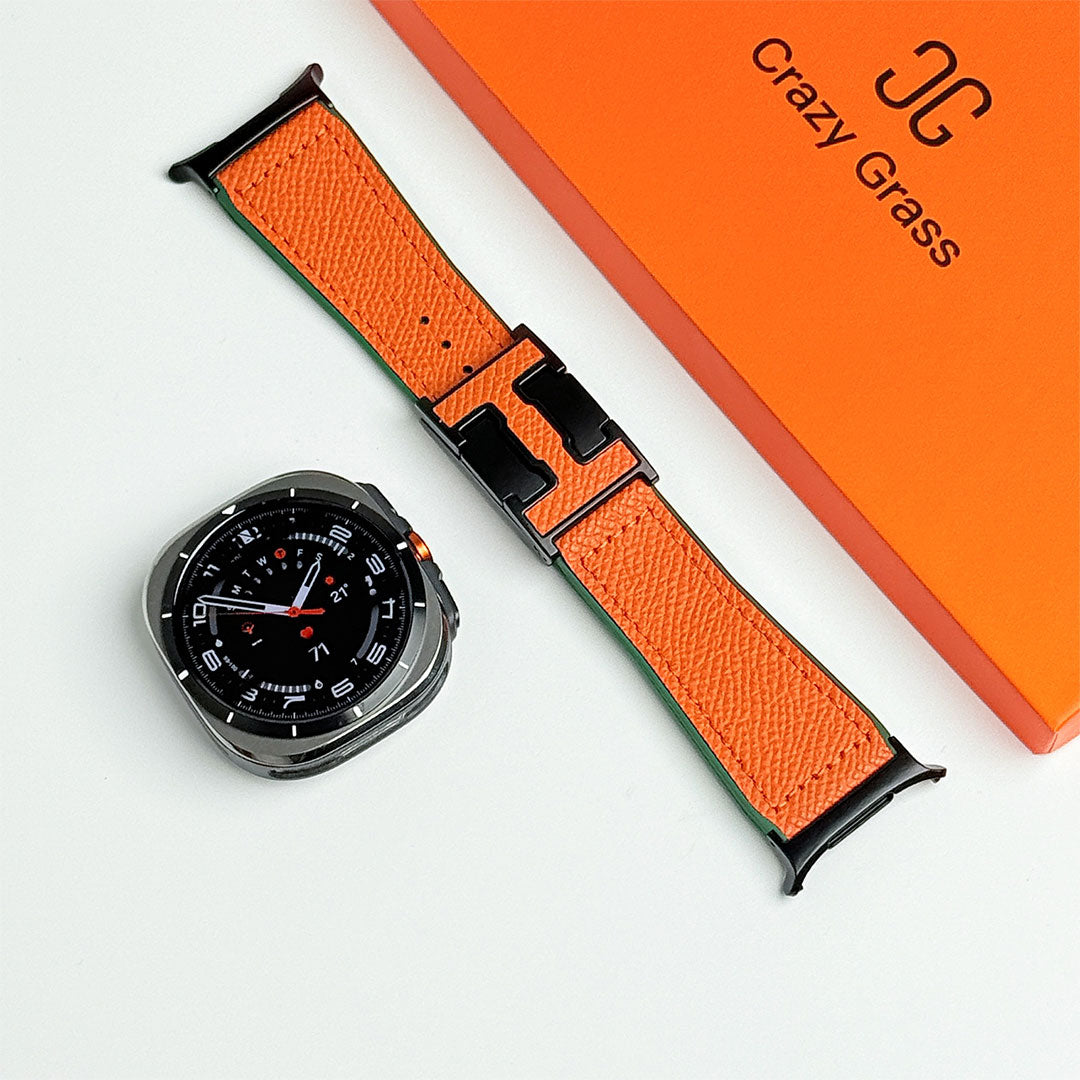 Bracelet de vacances en cuir grainé pour Samsung Galaxy Watch Ultra