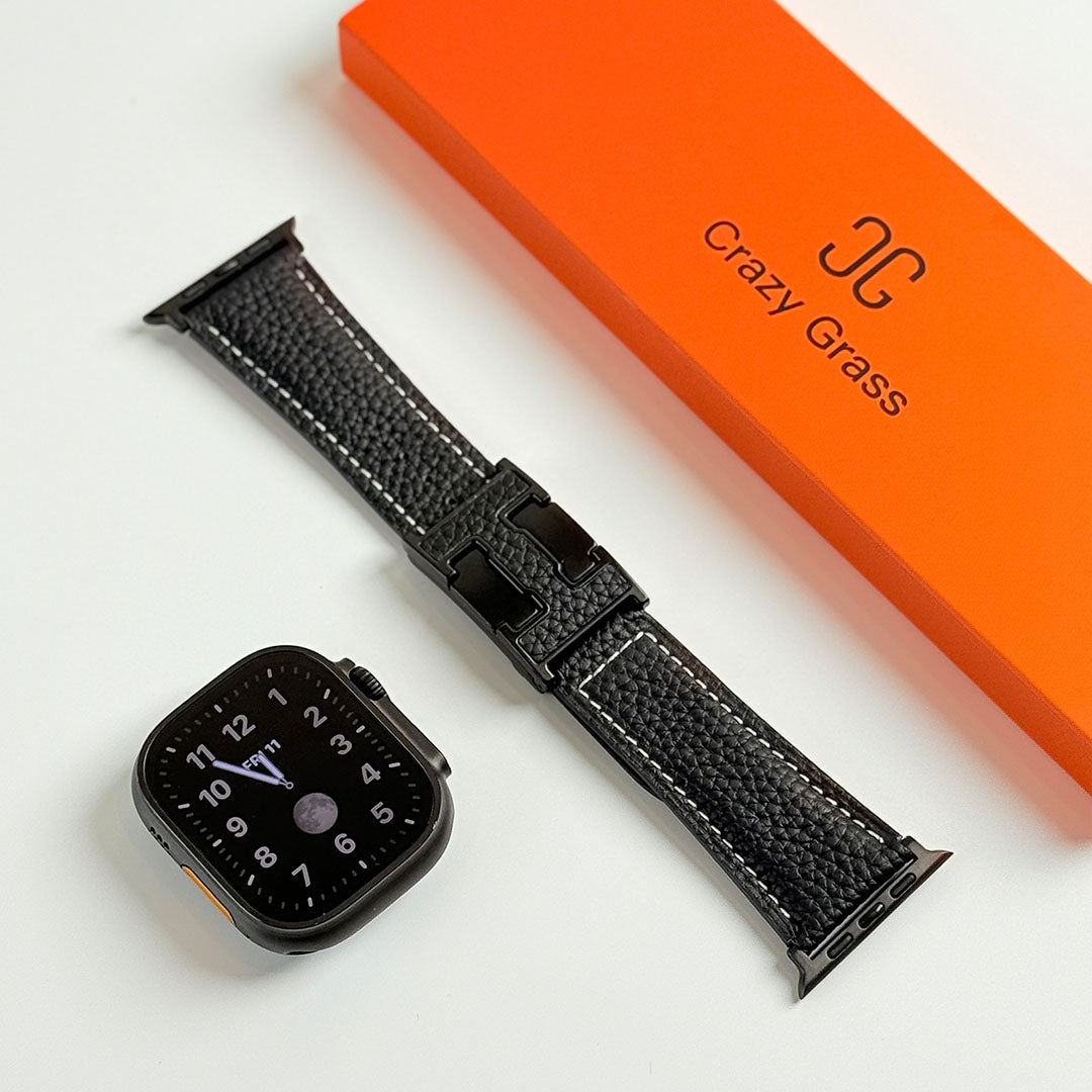 Bracelet de vacances en cuir grainé pour Apple Watch