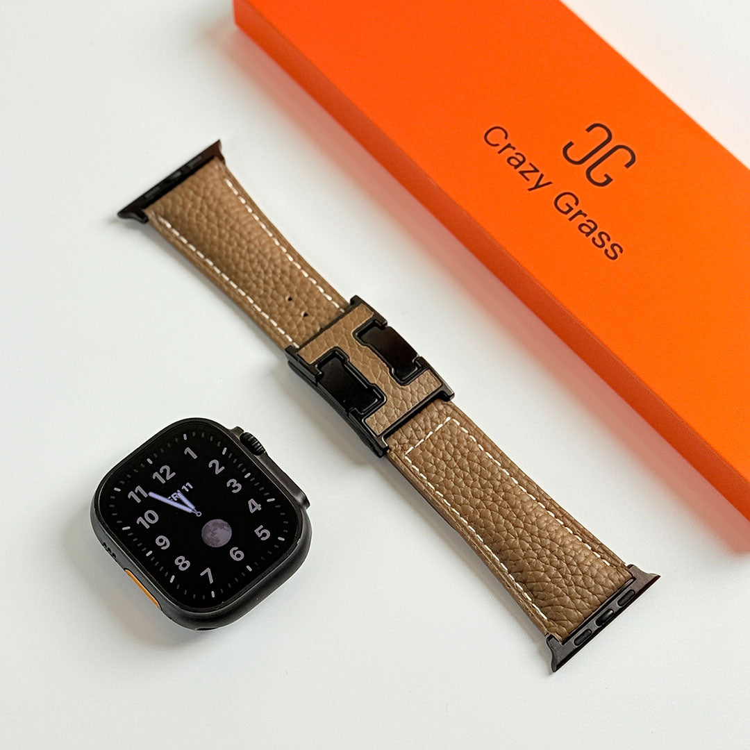 Bracelet de vacances en cuir grainé pour Apple Watch