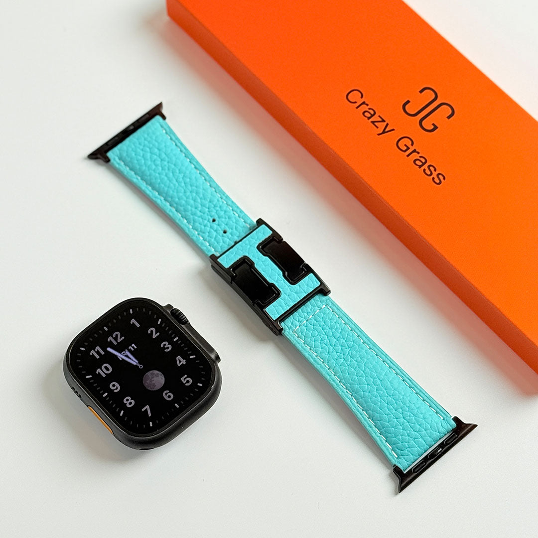 Bracelet de vacances en cuir grainé pour Apple Watch