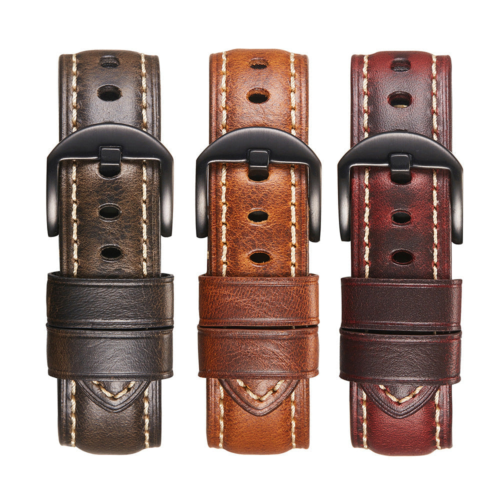 Bracelet en cuir ciré vintage