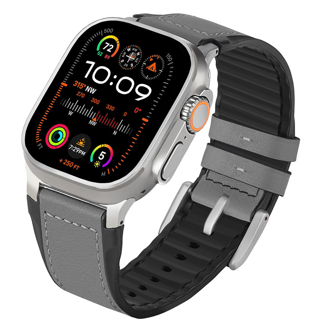 Bracelet en cuir et silicone pour Apple Watch