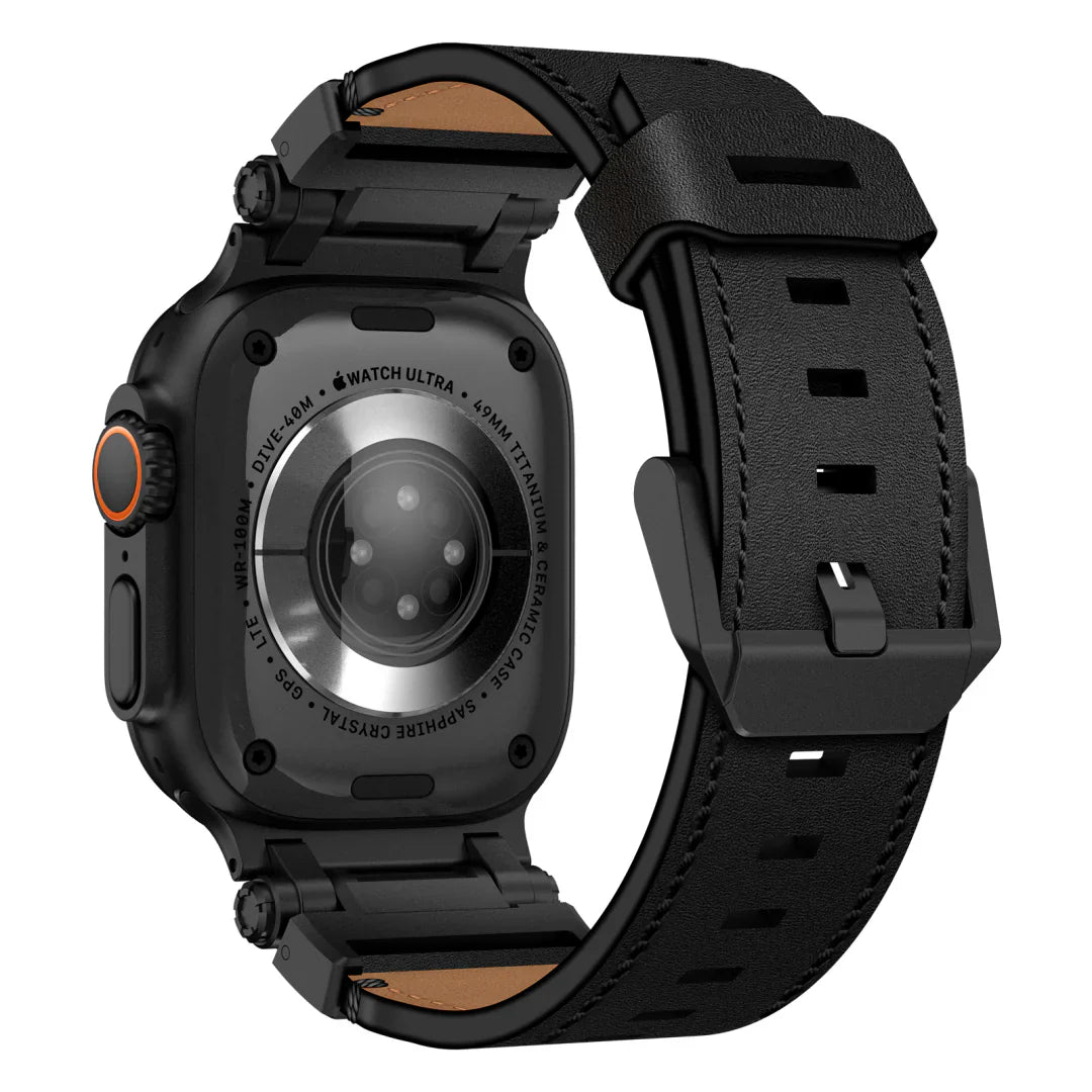 Titanium Leather Band For Apple Watch