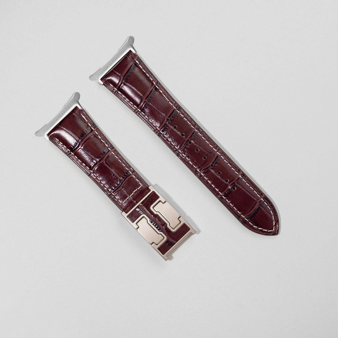 Bracelet en cuir crocodile exotique du Nil pour Samsung Galaxy Watch Ultra