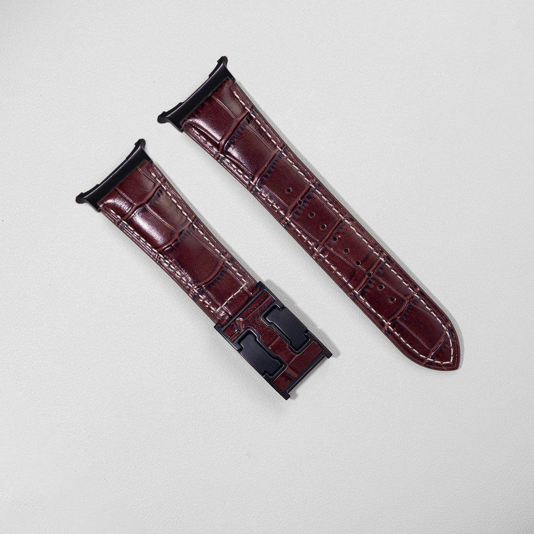 Bracelet en cuir crocodile exotique du Nil pour Samsung Galaxy Watch Ultra