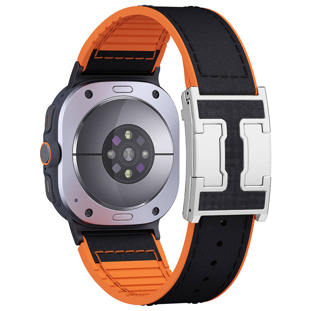 Bracelet en cuir et silicone motif dragon pour Samsung Galaxy Watch Ultra