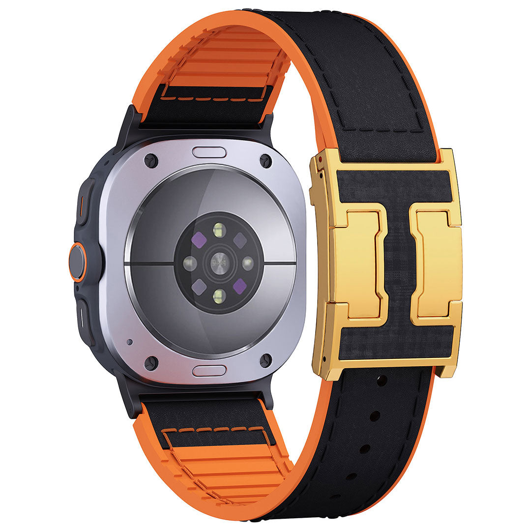 Bracelet en cuir et silicone motif dragon pour Samsung Galaxy Watch Ultra