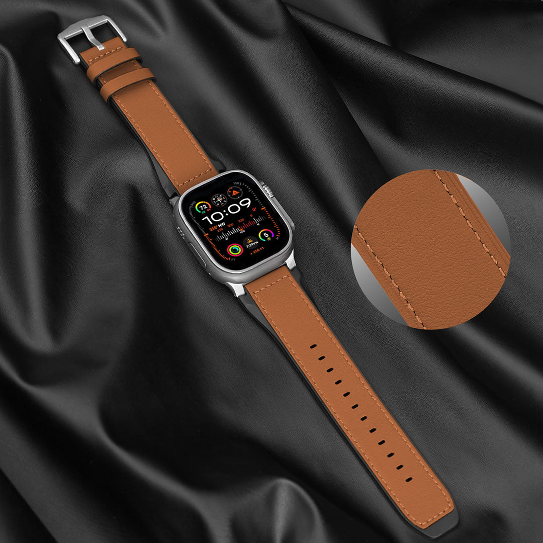 Bracelet en cuir et silicone pour Apple Watch