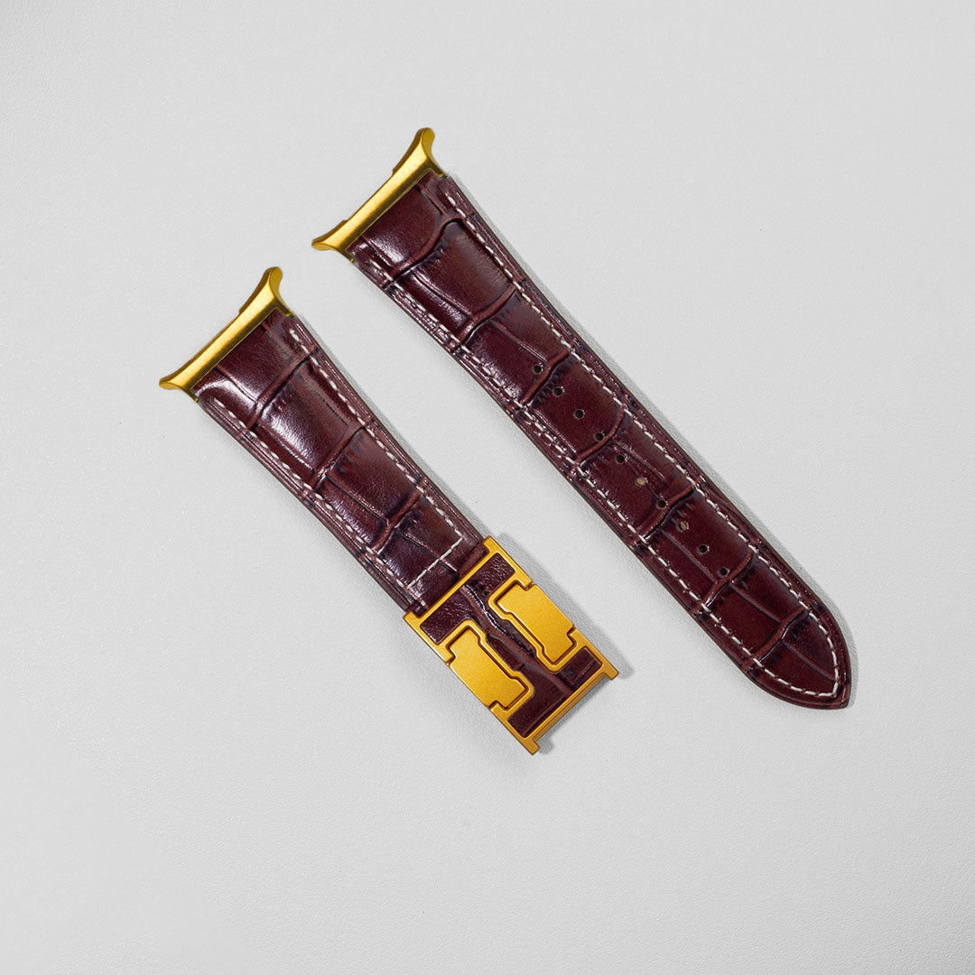 Bracelet en cuir crocodile exotique du Nil pour Samsung Galaxy Watch Ultra