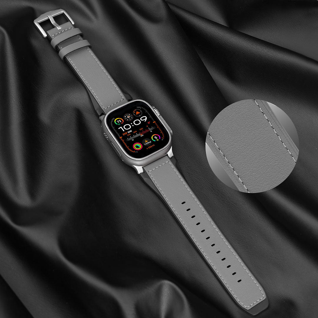 Bracelet en cuir et silicone pour Apple Watch