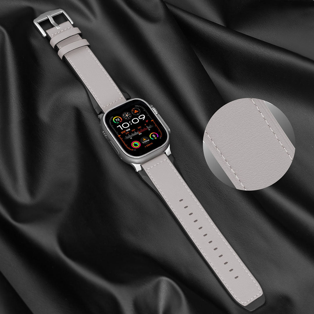 Bracelet en cuir et silicone pour Apple Watch