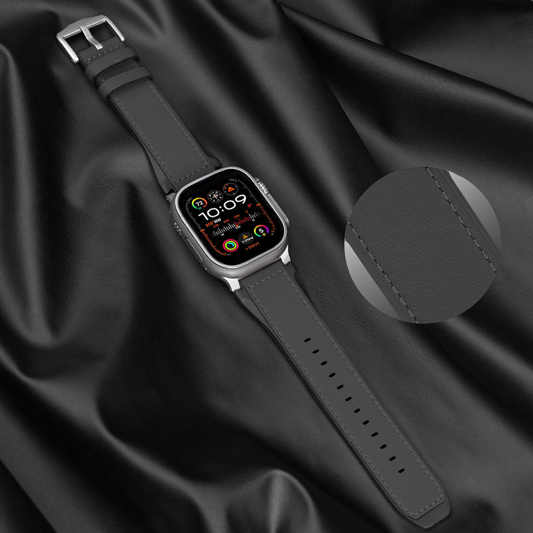 Bracelet en cuir et silicone pour Apple Watch