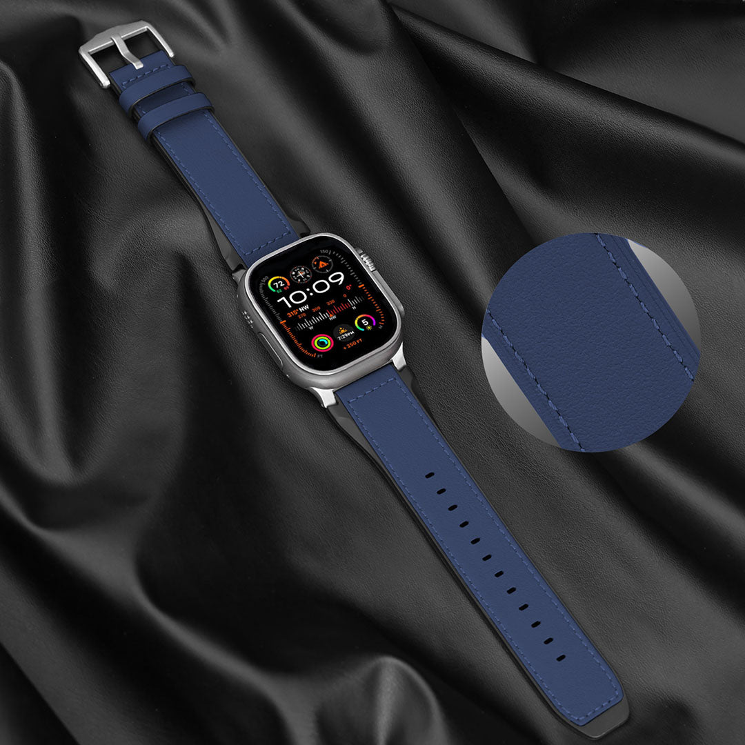 Bracelet en cuir et silicone pour Apple Watch