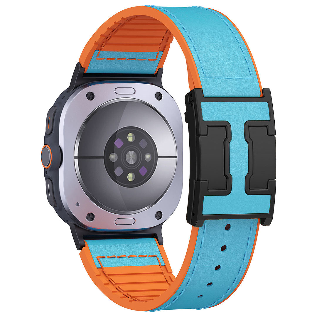 Bracelet en cuir et silicone motif dragon pour Samsung Galaxy Watch Ultra