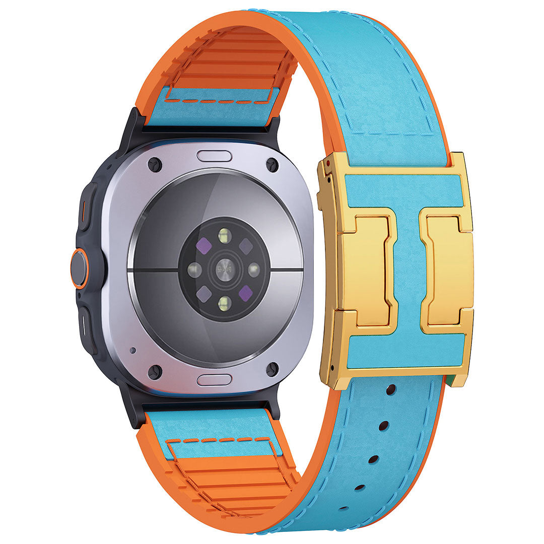Bracelet en cuir et silicone motif dragon pour Samsung Galaxy Watch Ultra