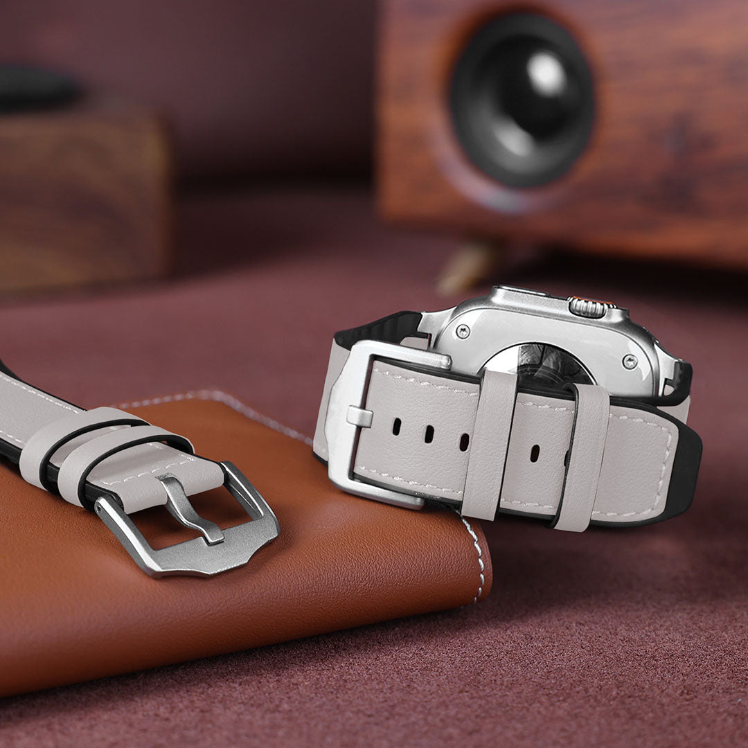 Bracelet en cuir et silicone pour Apple Watch