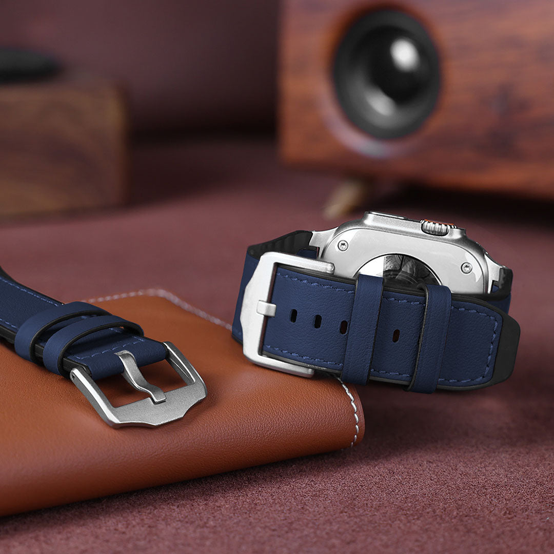 Bracelet en cuir et silicone pour Apple Watch