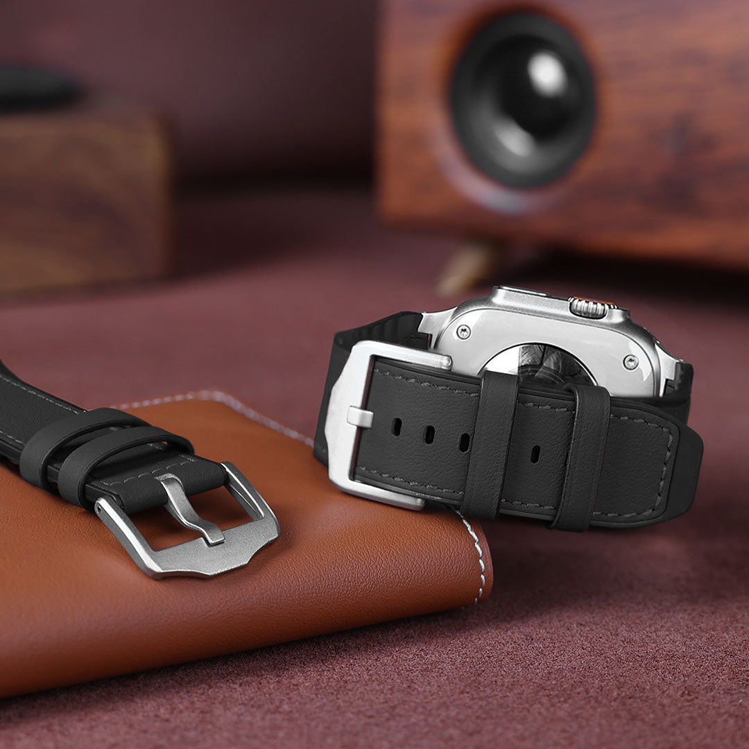 Bracelet en cuir et silicone pour Apple Watch