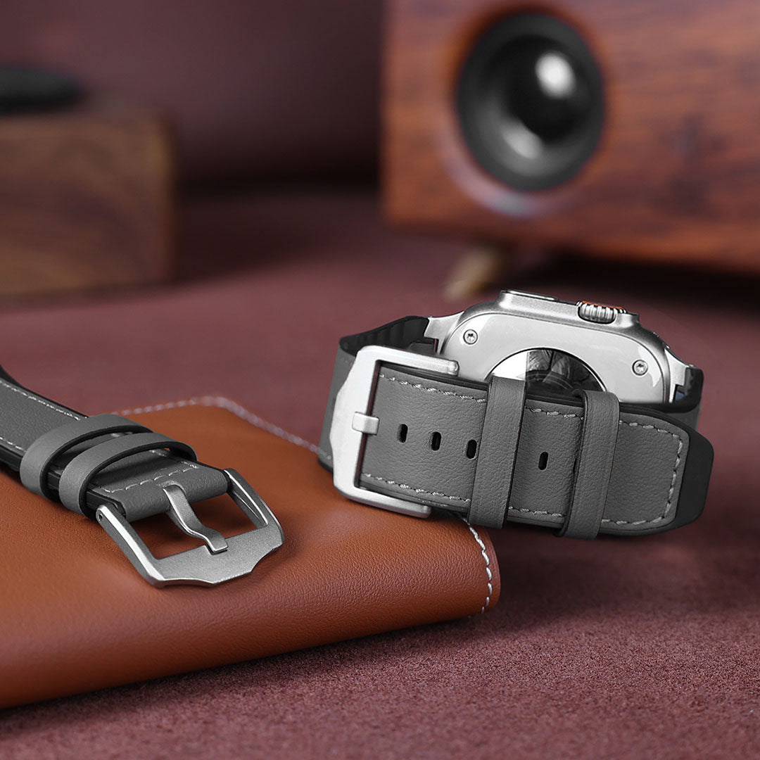 Bracelet en cuir et silicone pour Apple Watch