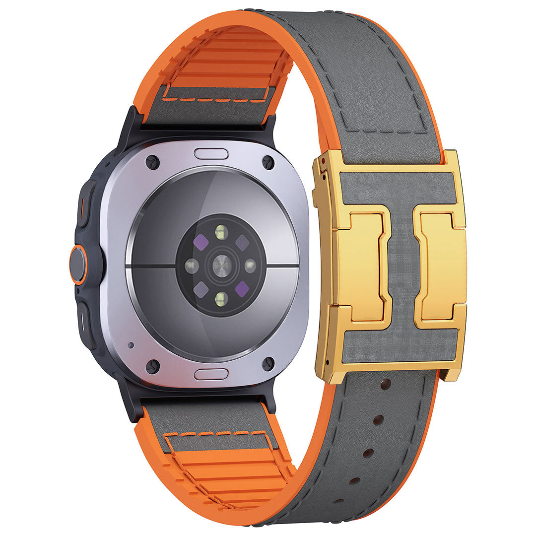 Bracelet en cuir et silicone motif dragon pour Samsung Galaxy Watch Ultra