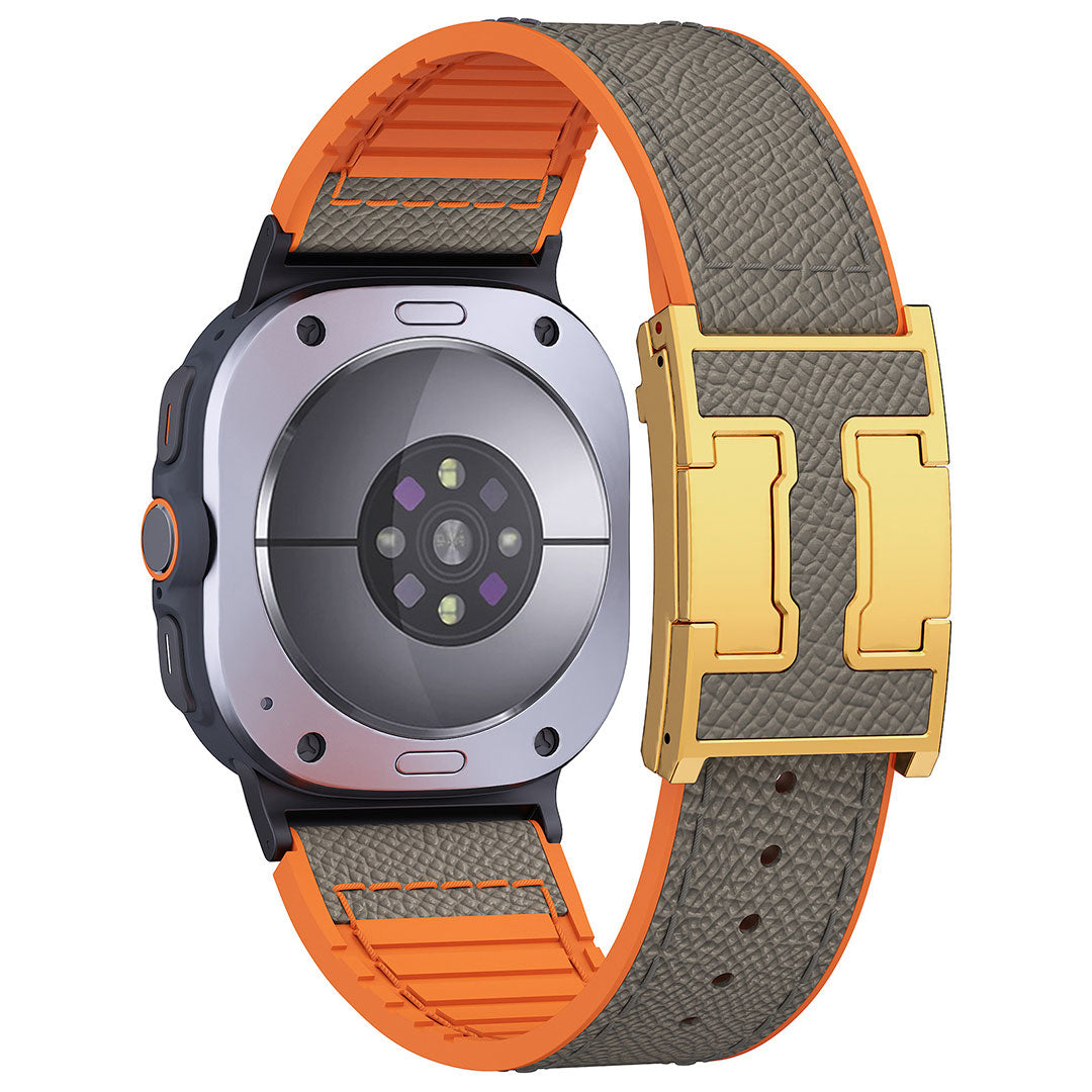 Bracelet en cuir et silicone motif dragon pour Samsung Galaxy Watch Ultra